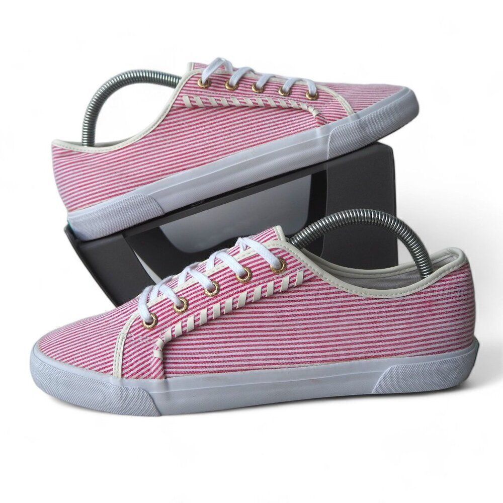 Jack Rogers Carter Seersucker Casual Sneakers Red / White Women's 10M